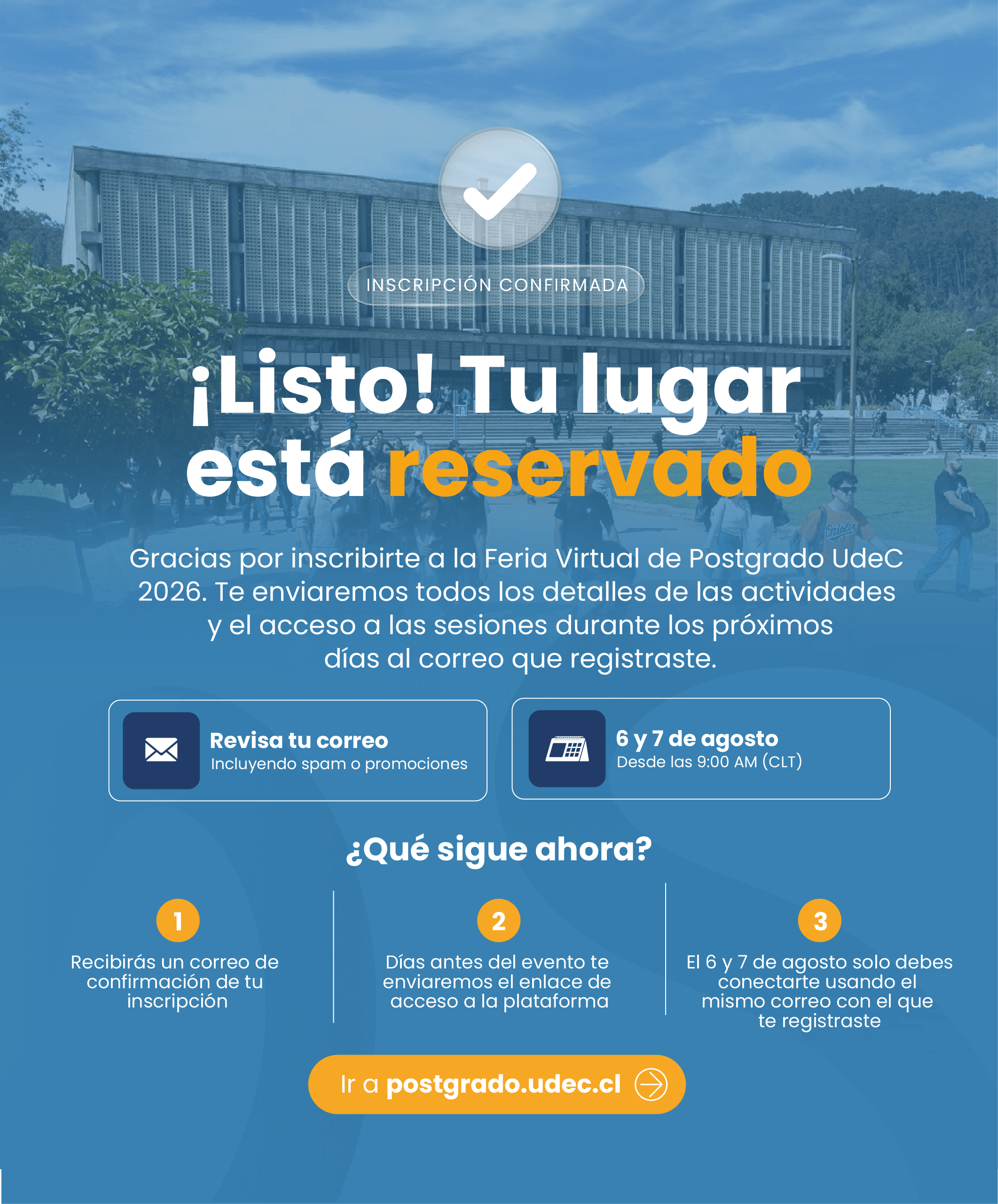 Inscripción confirmada