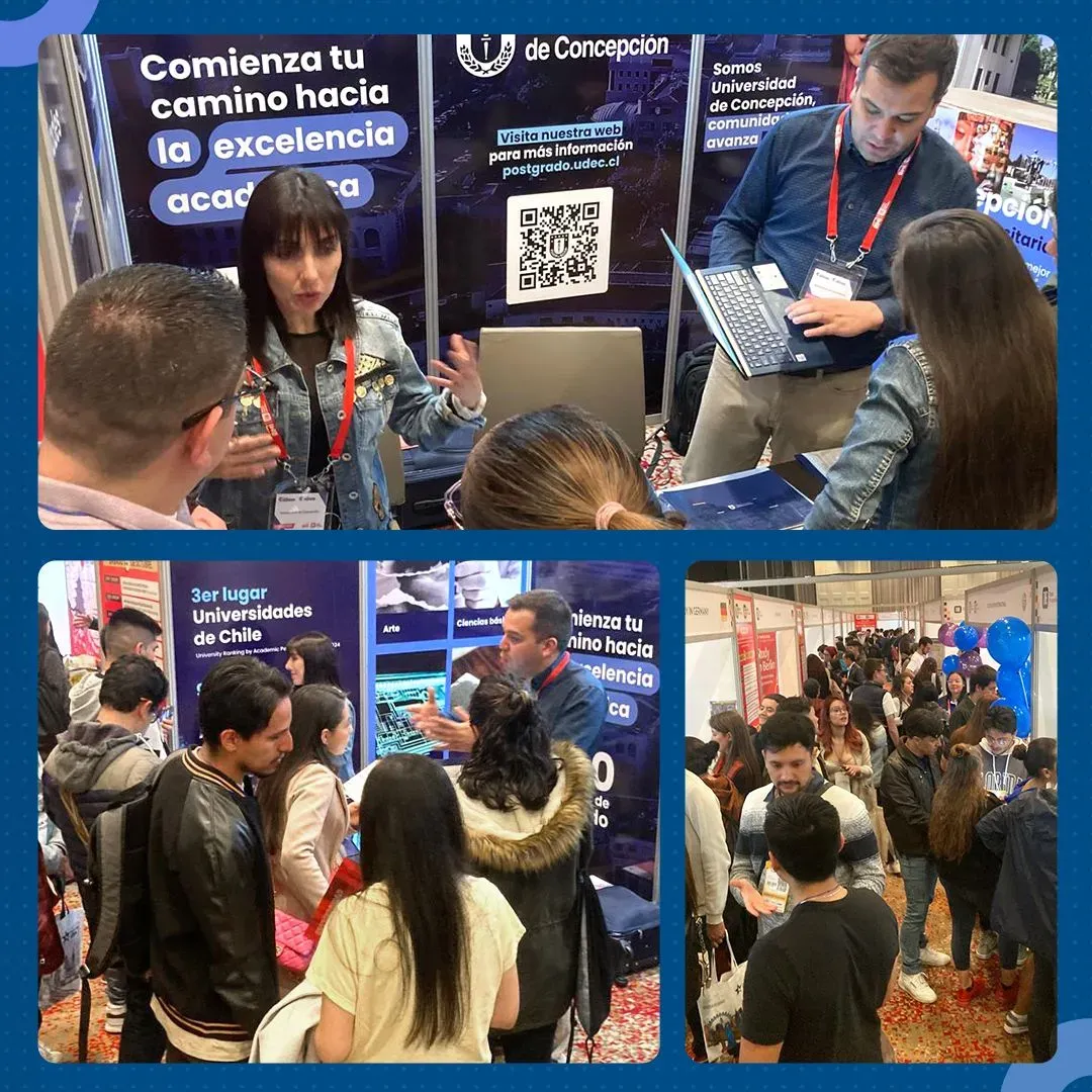 La Dirección de Postgrado de la UdeC fortalece su presencia internacional y nacional  en ferias académicas en Bogotá y Santiago